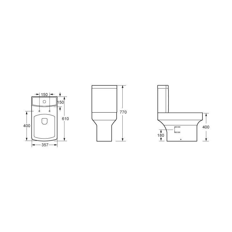 Toilette lavable carrée pour salle de bain --SD602