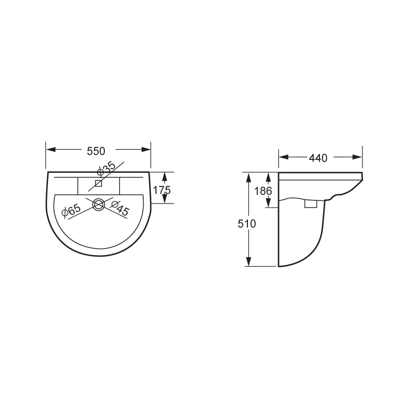 Bassin semi-piédestal-SPB601