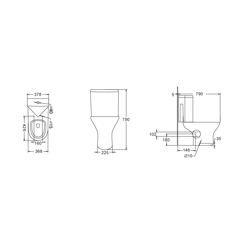 Toilette en coin lavable - SD302C