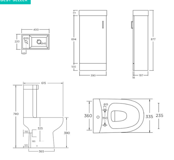 Meilleure vente One Tow Picec Toliet --SD968