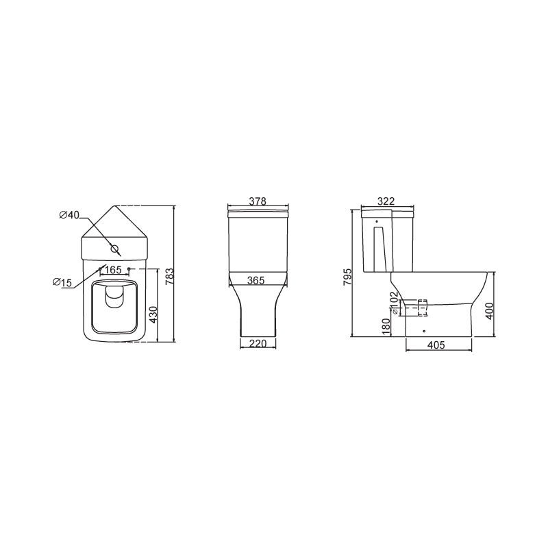 Toilette en coin lavable - SD301C